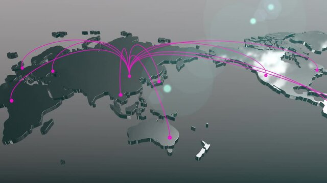 China to the world spread connection map animation