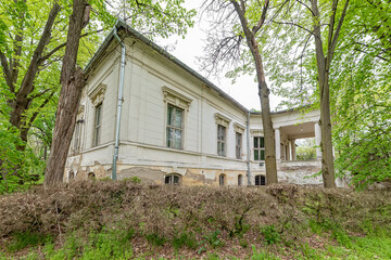 Fototapeta na wymiar Novi Becej, Serbia - May 01, 2021: Castle “Sokolac” in Novi Becej. Sokolac Castle was built at the end of the 19th century as a residential building.