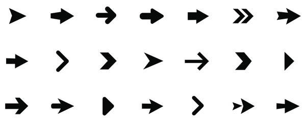 Set arrows flat icons. Vector simple flat icon.