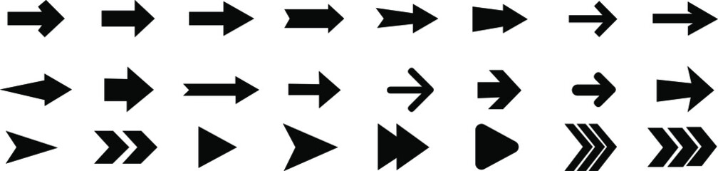 Set arrows flat icons. Vector simple flat icon.