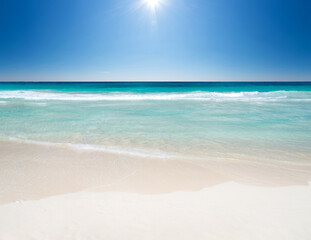 Obraz premium tropical Maldives island with white sandy beach and sea