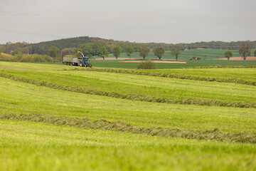 harvesting at green field