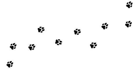 Paw print road background. Vector eps10