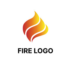 Fire flame logo design vector in hand. Prometheus Badge, Energy Burning Inferno Energy