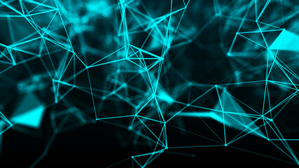 Network connection system.Background with connection dots and lines. Big data vizualization. 3d rendering. 
