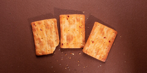 Japanese rice cracker on plate