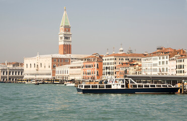 Fototapeta na wymiar View of the Piazza San Marco from the boat. Venice. Italy