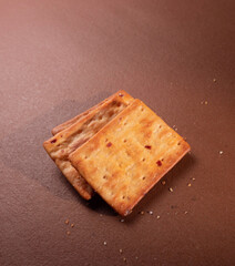 Japanese rice cracker on plate