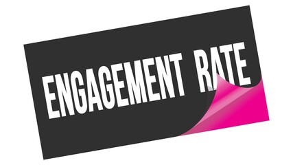 ENGAGEMENT  RATE text on black pink sticker stamp.