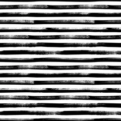 Printed kitchen splashbacks Painting and drawing lines Grunge bold lines vector seamless pattern. Horizontal brush strokes, straight stripes or lines. Black ink striped hand drawn background. Geometric ornament for wrapping paper. Dry brushstrokes pattern