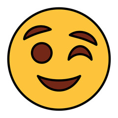 Filled color outline style emoji blink.