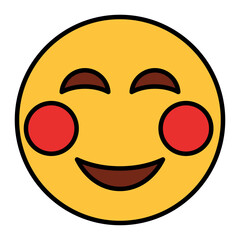 Filled color outline style emoji smile.