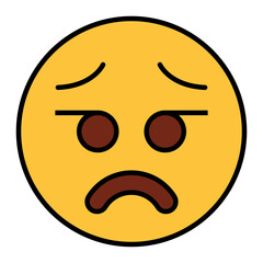 Filled color outline style emoji sad.