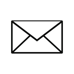 Hand drawn envelope icon placed on white background. Vector illustration. Social media concept.