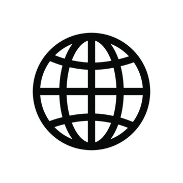 Hand drawn world icon placed on white background. Vector illustration. Globalization concept.