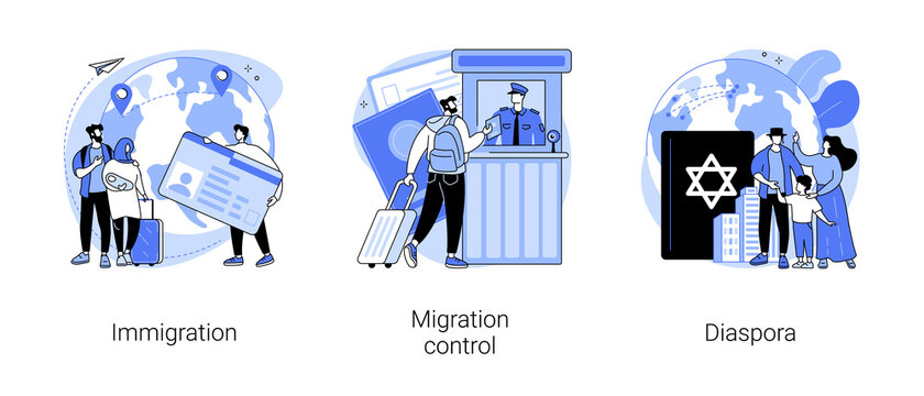 Residence Permit Abstract Concept Vector Illustrations.