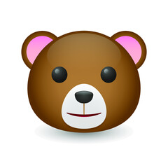 Bear Brown Animal Forest Mountain  Emoji Illustration Face Vector Design Art.