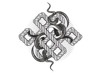 dunkles Schlangen Knoten Medaillon