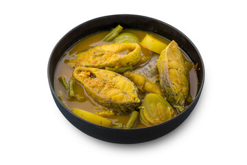 Southern yellow Thai curry with fish - 436679582