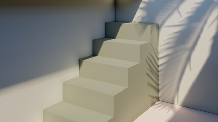 3D rendering display illustration. Mock up abstract geometric shape podium for product design. 