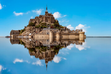 Mont Saint Michel village, a UNESCO world heritage site in Normandy, France