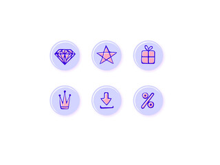 set of icons in lilac-pink tones 