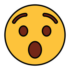 Filled color outline style emoji surprise.