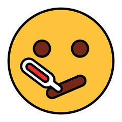 Filled color outline style emoji thermometer.