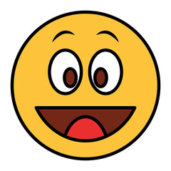 Filled color outline style emoji smile.