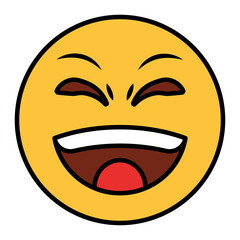 Filled color outline style emoji laugh.