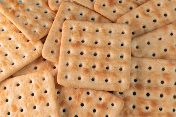 Salt crackers on the blue background
