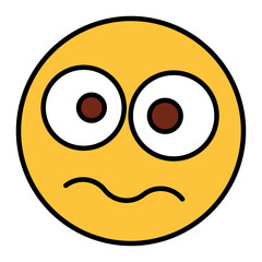 Filled color outline style emoji shock.