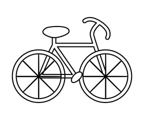 Vector black and white bicycle icon. Outline bike illustration isolated on white background. Active sport equipment sign. Simple active hobby line picture.