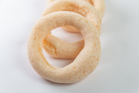Brazilian food - biscoito de polvilho on the white background