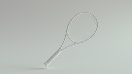 White Tennis Racket Sports Equipment 3d illustration render
