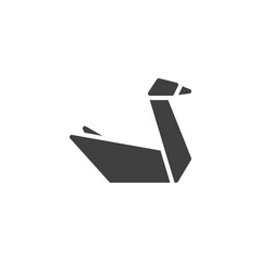 Origami swan vector icon