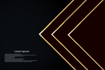 Abstract gold line banner on dark  hexagon mesh pattern design modern luxury futuristic background vector illustration. 