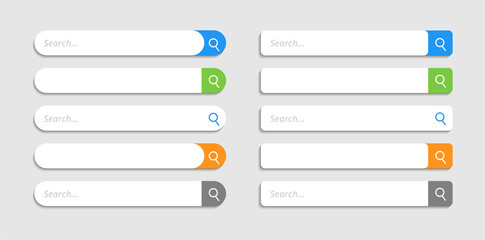 modern search box. ui element searching bar in flat color