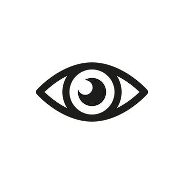 Eye icon. Social media content view, visibility symbol, watch or preview sign for web and mobile application design.
