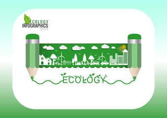 Ecology connection  concept background . Vector infographic illustration