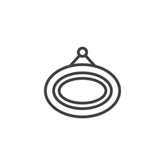 Oval picture frame line icon
