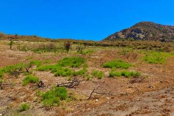 California Hiking Trail With Mountain Landscape 