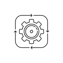 thin line cogwheel like easy operation process