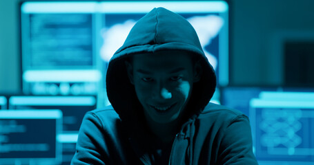 Asian male hacker