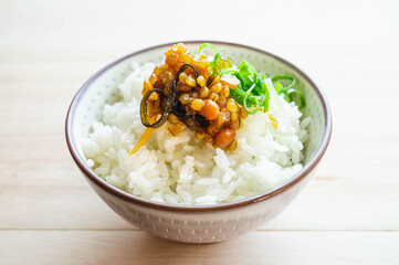 ご飯に乗せたなめみそ