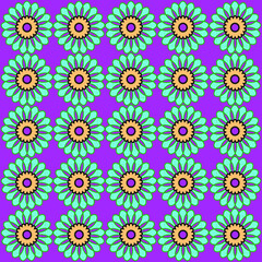 Fototapeta na wymiar seamless pattern with flowers. purple background with sunflower pattern. eps.10 floral vector art