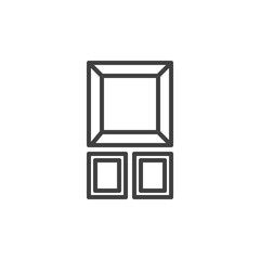 Art gallery frame line icon