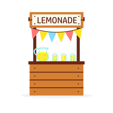 Lemonade stand icon. Clipart image isolated on white background