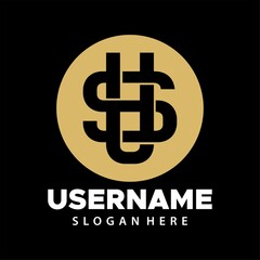 Letter U and S logo design vector