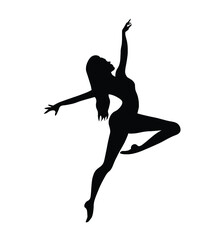 Fototapeta na wymiar Beautiful woman jumping silhouette vector illustration